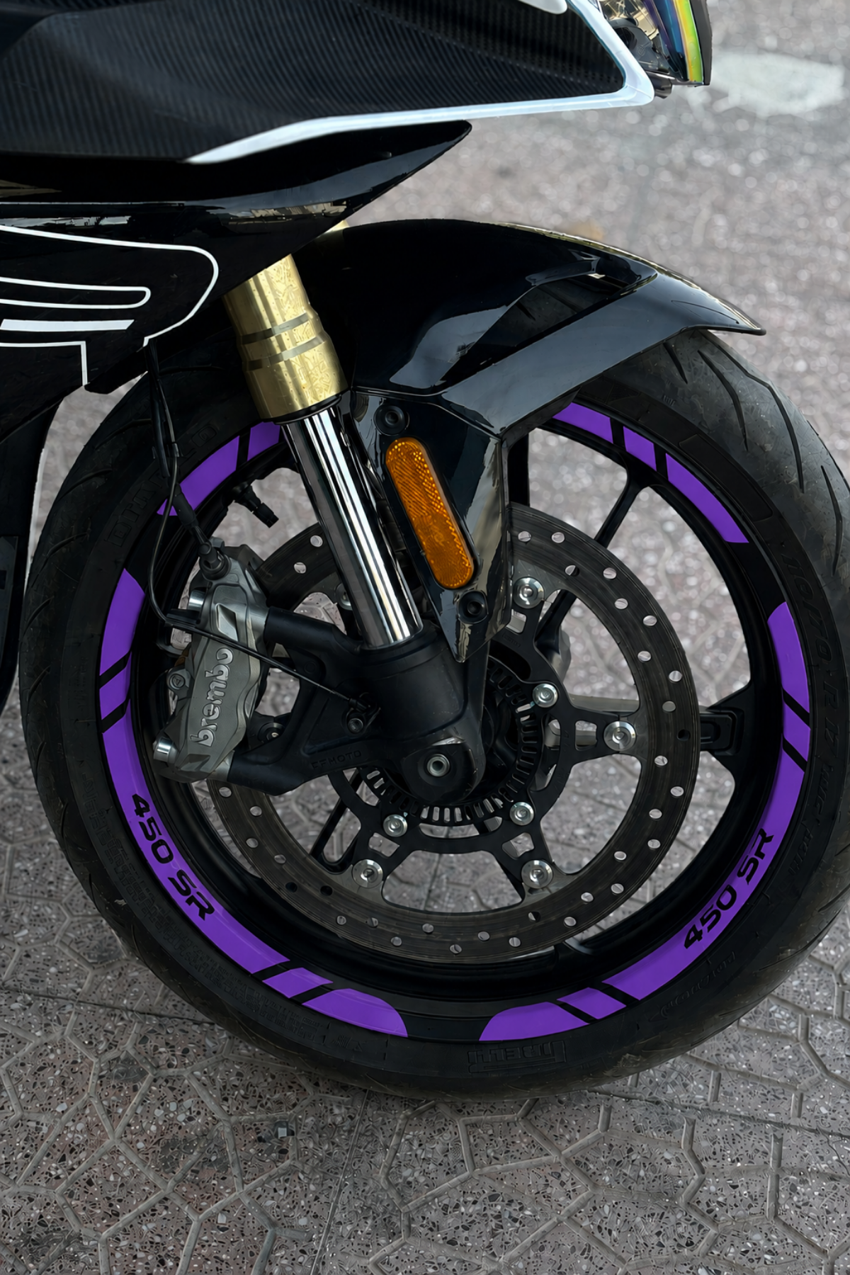 CfMOTO 450SR için 12 Parça 450SR Yazılı Jant Şeridi Sticker Seti