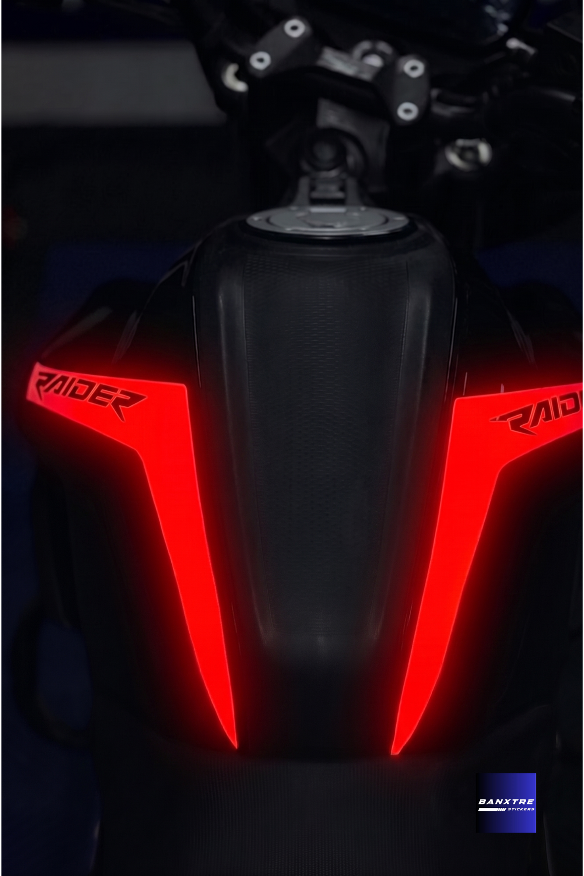 Tvs Raider 125 Motosiklet için Uyumlu Reflektörlü Depo Kordon Sticker Seti (Sağ ve Sol