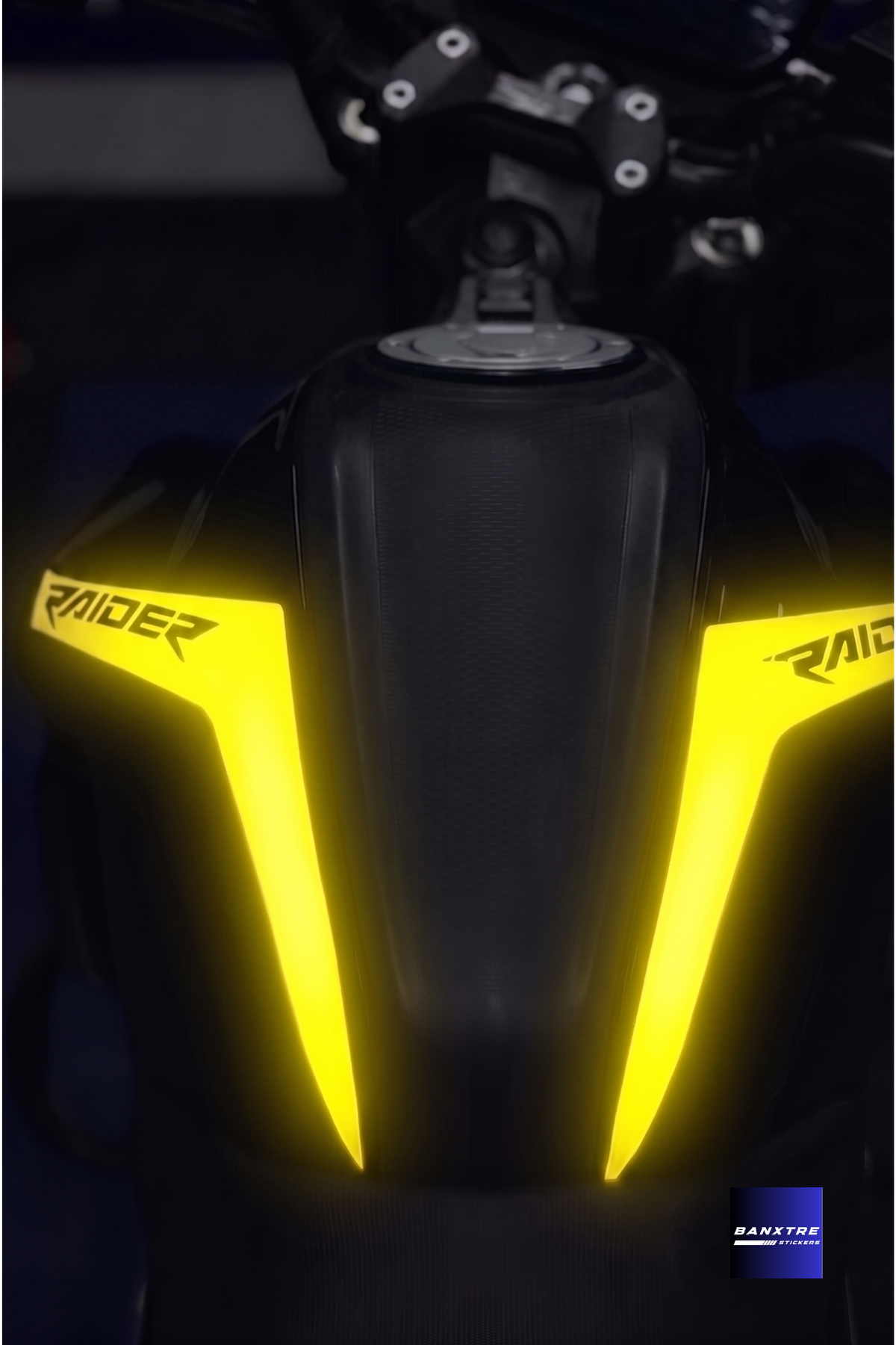 Tvs Raider 125 Motosiklet için Uyumlu Reflektörlü Depo Kordon Sticker Seti (Sağ ve Sol