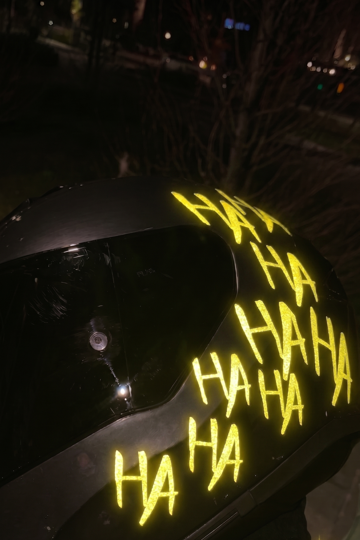 Dekoratif Reflektörlü Hahaha Sticker Motor-araba-kask Için Etiket 15cmx30cm (1 ADET)
