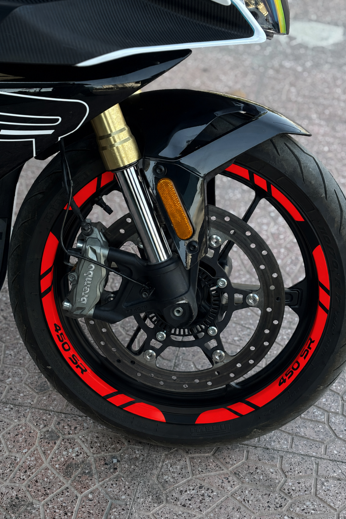 CfMOTO 450SR için 12 Parça 450SR Yazılı Jant Şeridi Sticker Seti