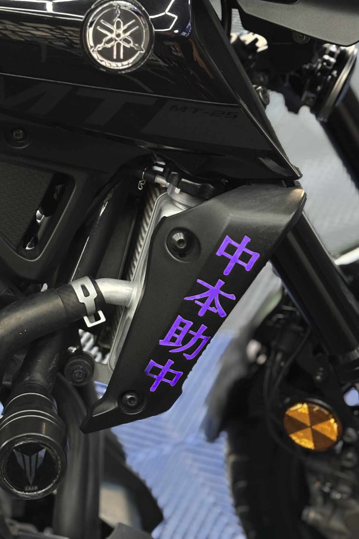 Yamaha MT-25 için Yan Radyatör Kapağı Üstü Japonca Yazı Sticker (Sağ ve Sol)