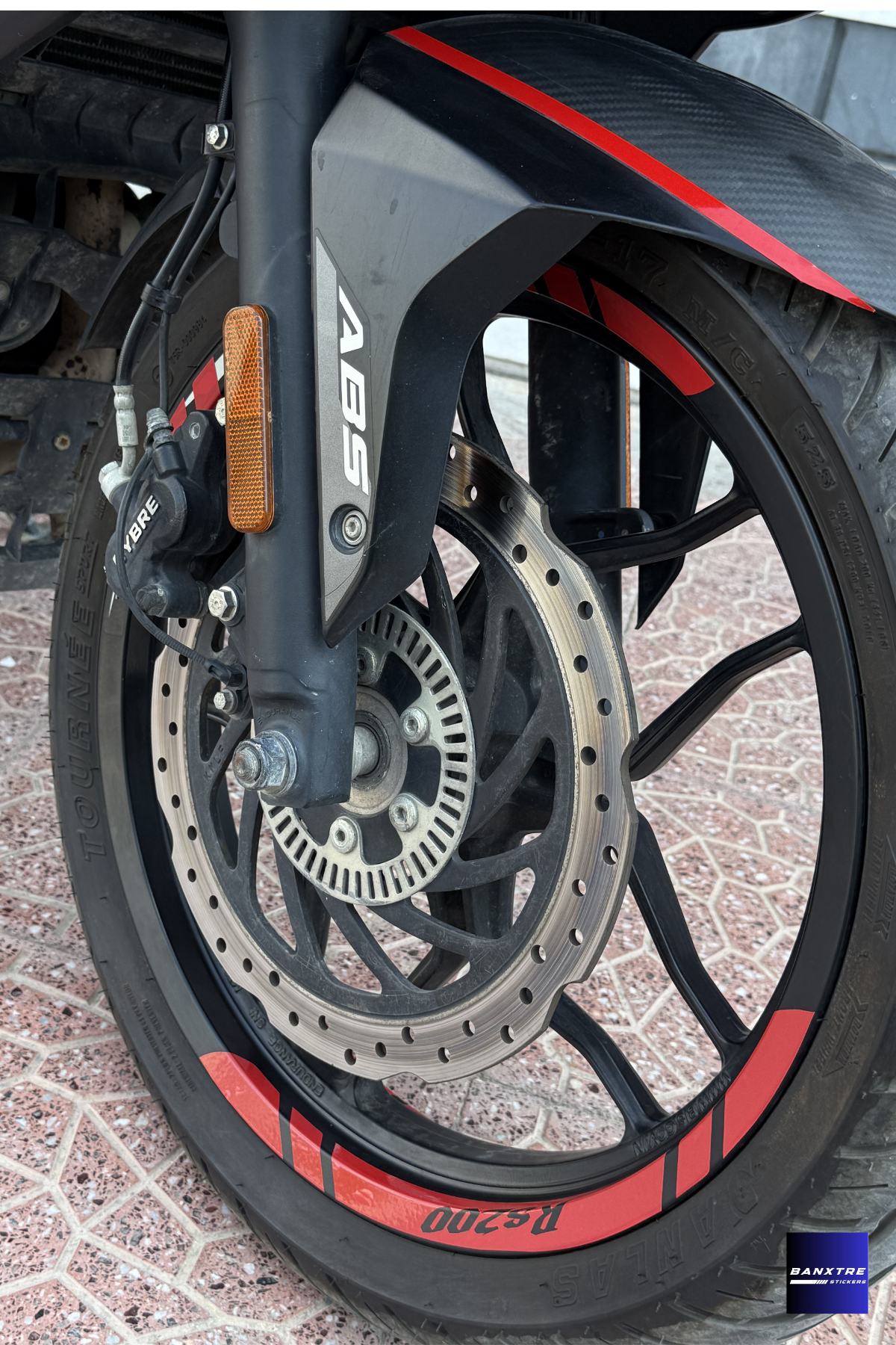 Bajaj Pulsar RS200 için 8 Parça Jant Şeridi Sticker Seti (Tüm Jantlara Yeterlidir)