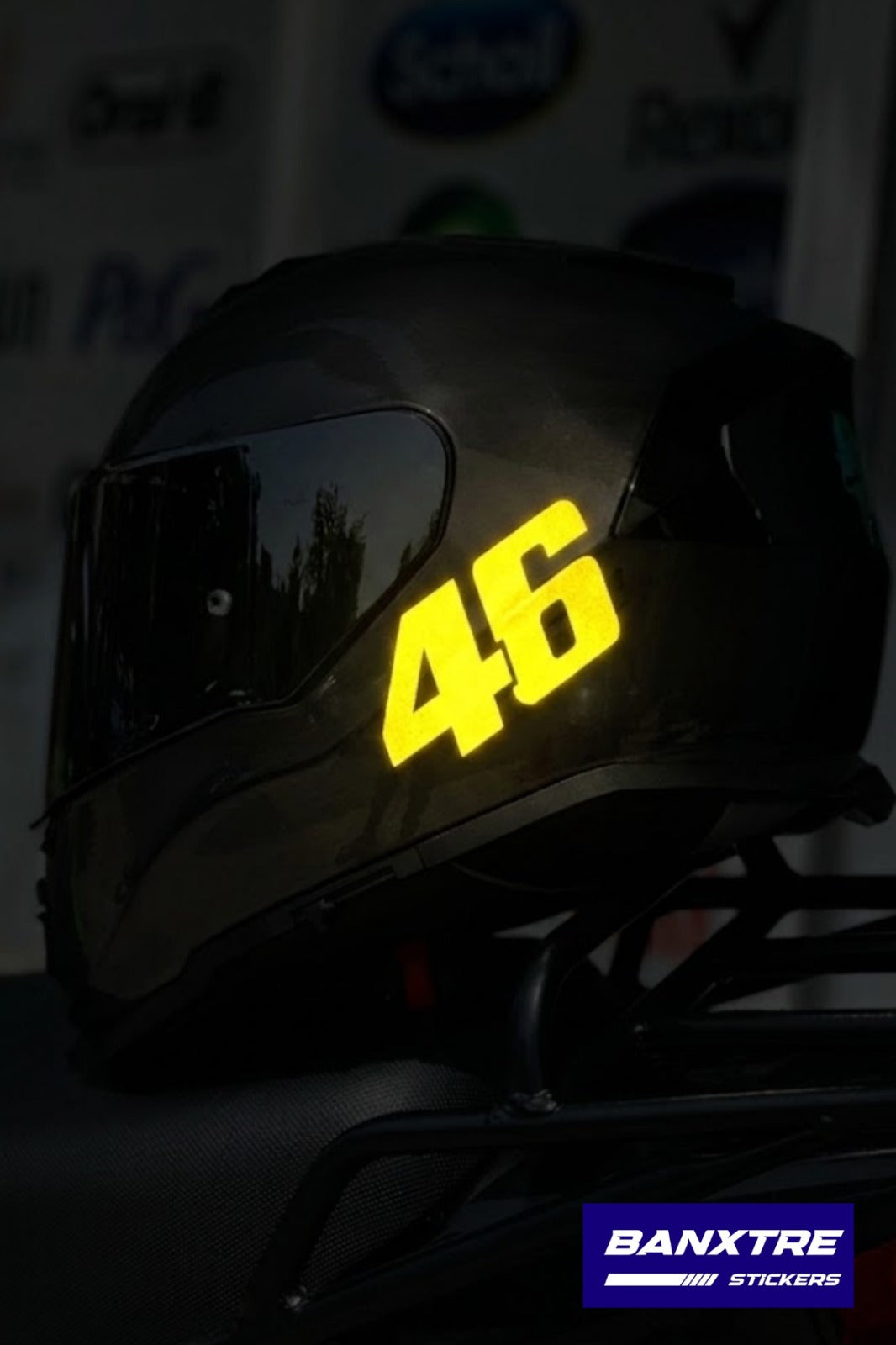 Motosiklet ve Kask için Reflektörlü 46 Yazı Sticker Etiket