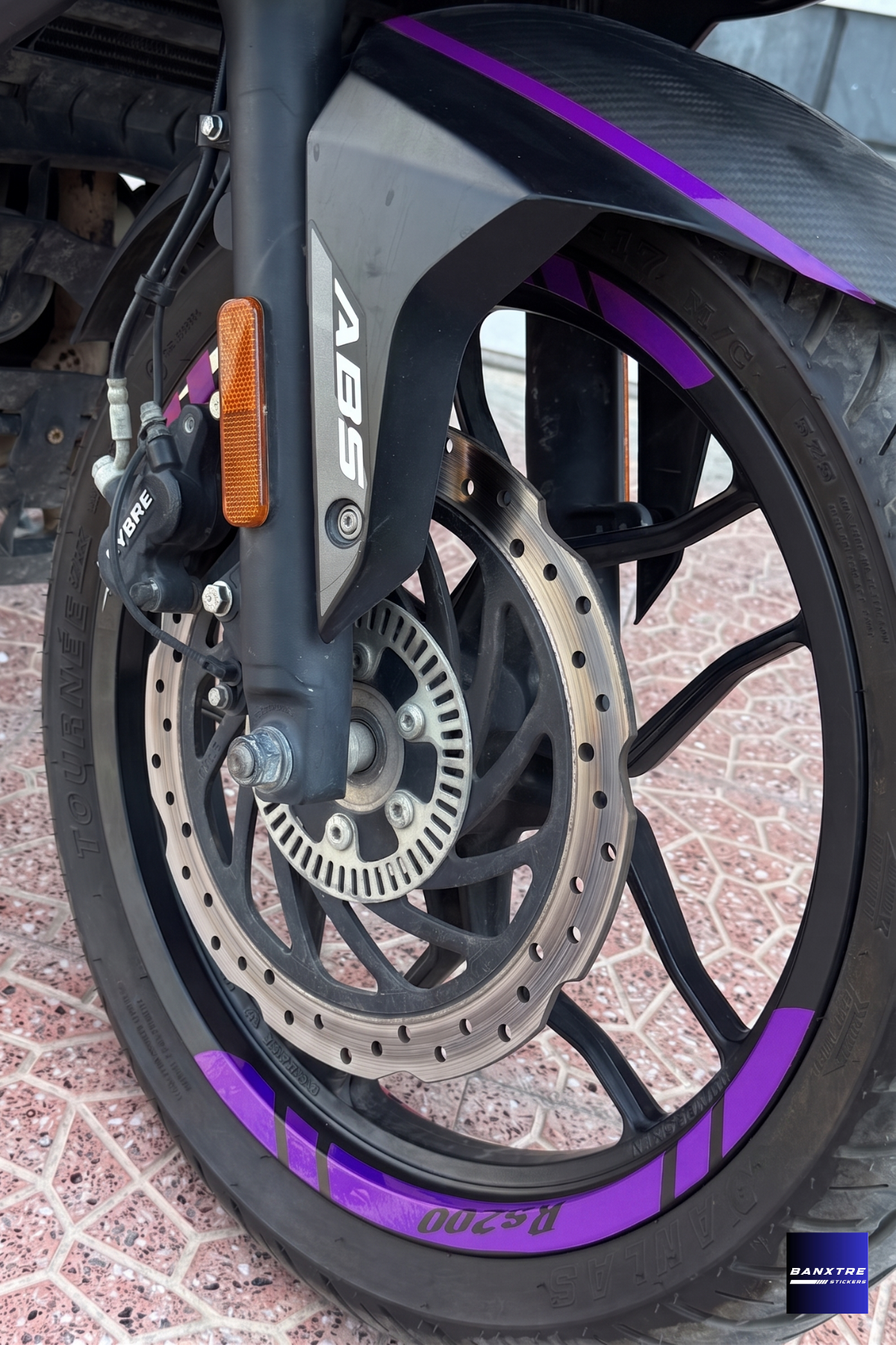 Bajaj Pulsar RS200 için 8 Parça Jant Şeridi Sticker Seti (Tüm Jantlara Yeterlidir)