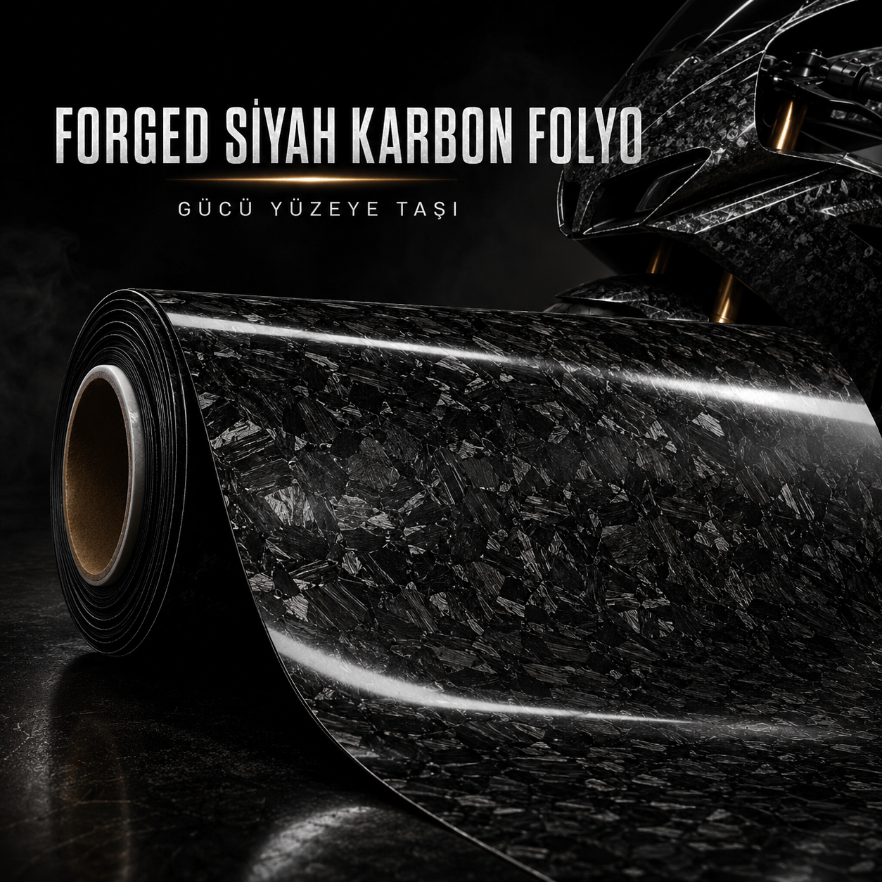 Motosiklet ve Araçlar için Siyah Forged Karbon Hava Kanallı Kaplama Folyosu