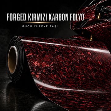 Motosiklet ve Araçlar için Kırmızı Forged Karbon Hava Kanallı Kaplama Folyosu