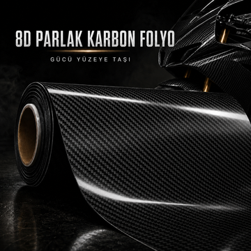 Motosiklet ve Araçlar için 8D Karbon Folyo Hava Kanallı Kaplama Folyosu