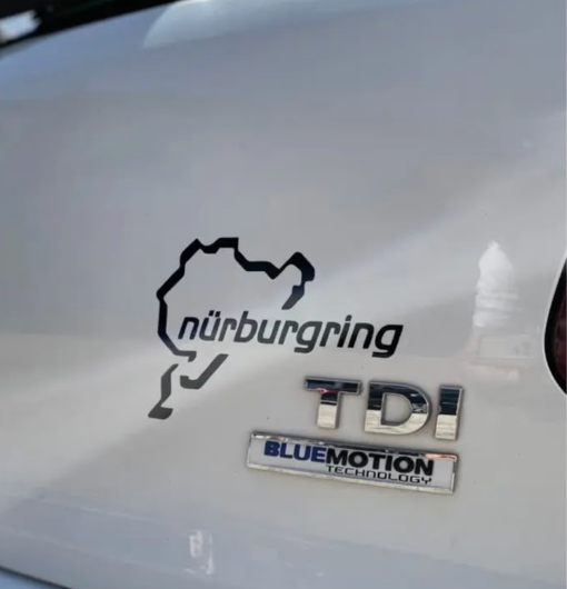 Araba ve Motosiklet için Nürburgring Pist Sticker Siyah Renk Etiket (1 Adet)