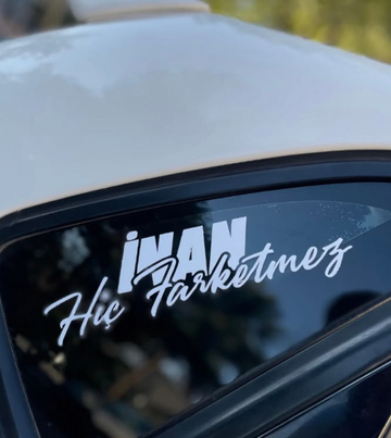 Motosiklet ve Araba için Beyaz Renk İnan Hiç Fark Etmez Sticker