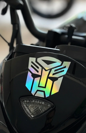 Motosiklet ve Kask için Hologramlı Transformers Sticker Etiket (10CM)