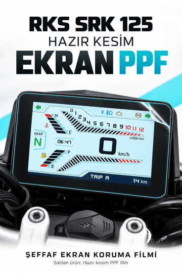 RKS SRK 125R için Hazır Kesim Ekran Koruyucu Şeffaf PPF (Parlak)