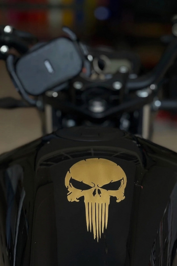 Punisher Gold Renk Kask ve Motosiklet için Sticker