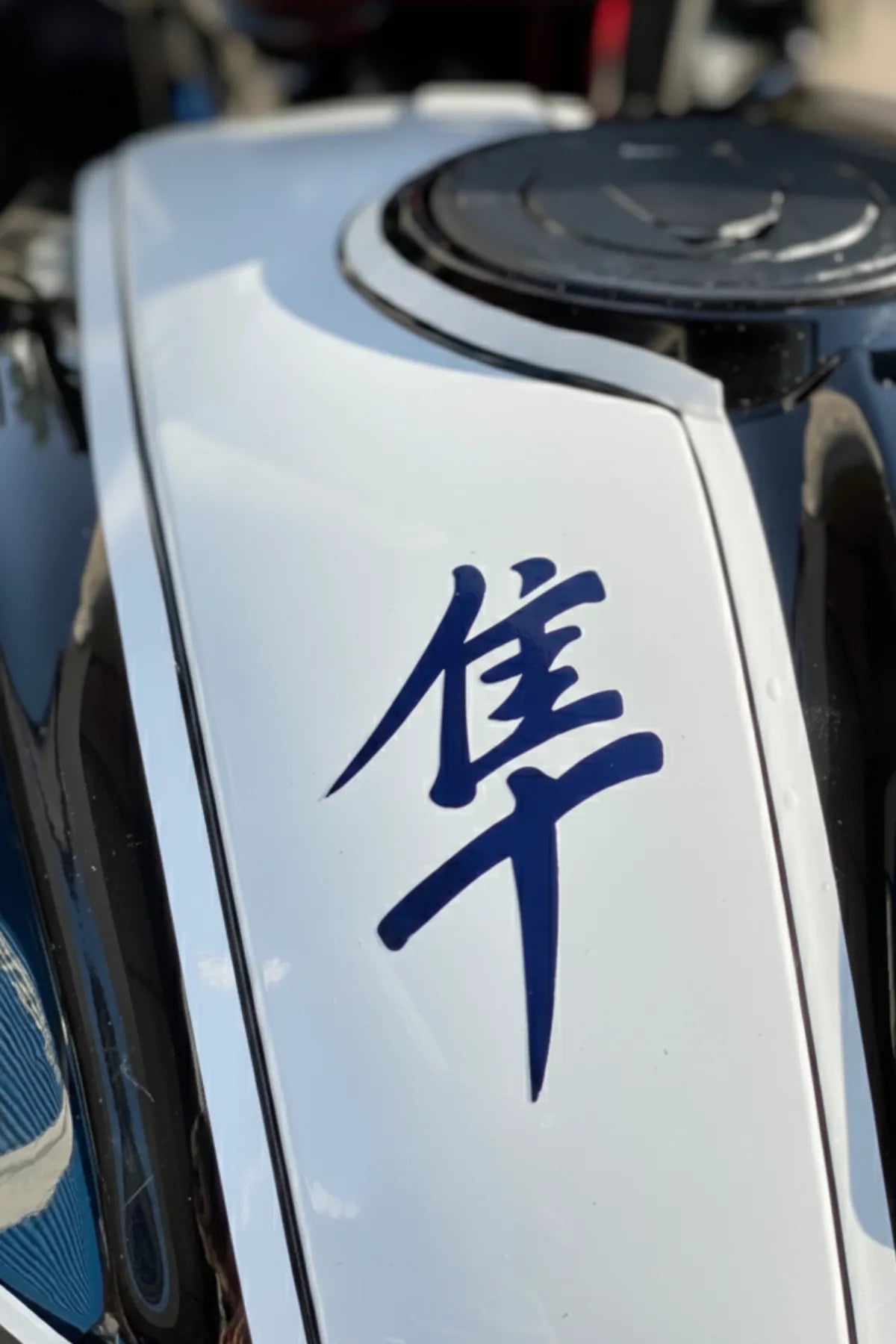 Motor ve Kask için Mavi Renk Hayabusa Sticker Etiket (10CM)