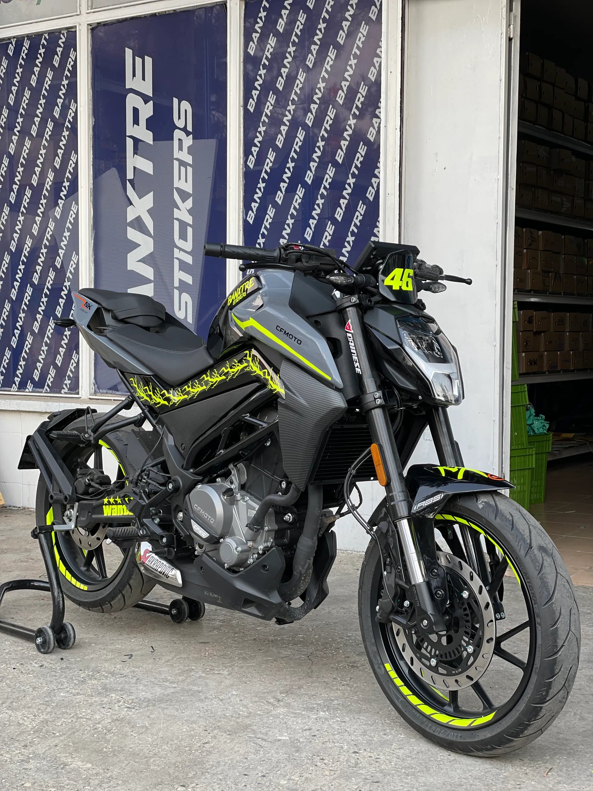 CFMOTO NK250 için Neon Sarı Sticker Seti 29 Parça