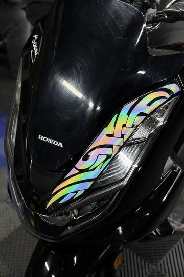 Honda Pcx için Hologramlı Far Üstü Tribal Desen Dövme Sticker