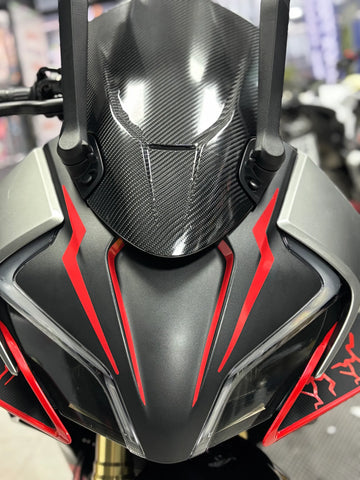 CFMOTO 450SR için Kırmızı Renk Far Kaşı Sticker (4 Parça)