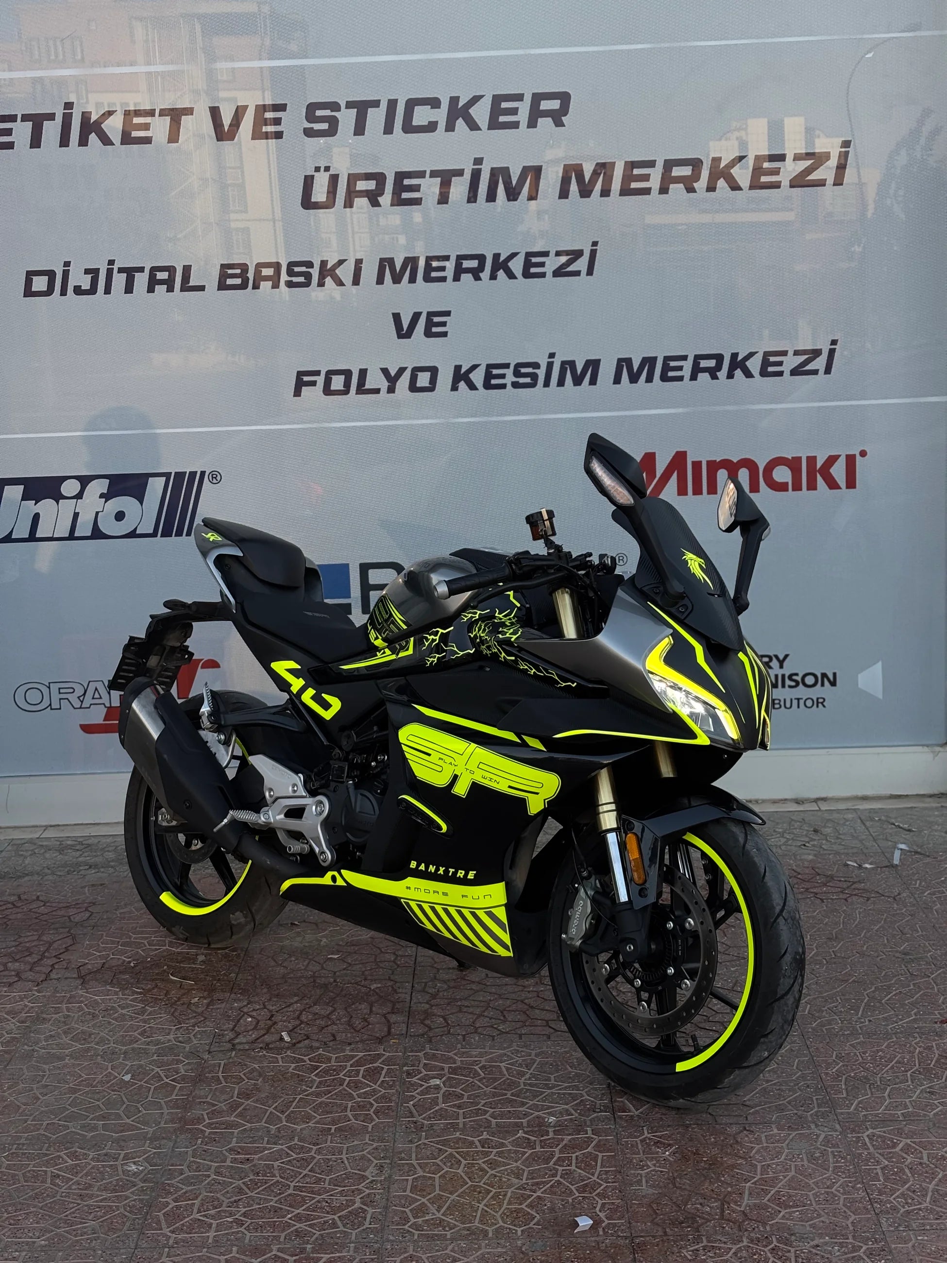 CFMOTO 450SR için Neon Sarı Komple Detay  Premium Kaplama Seti
