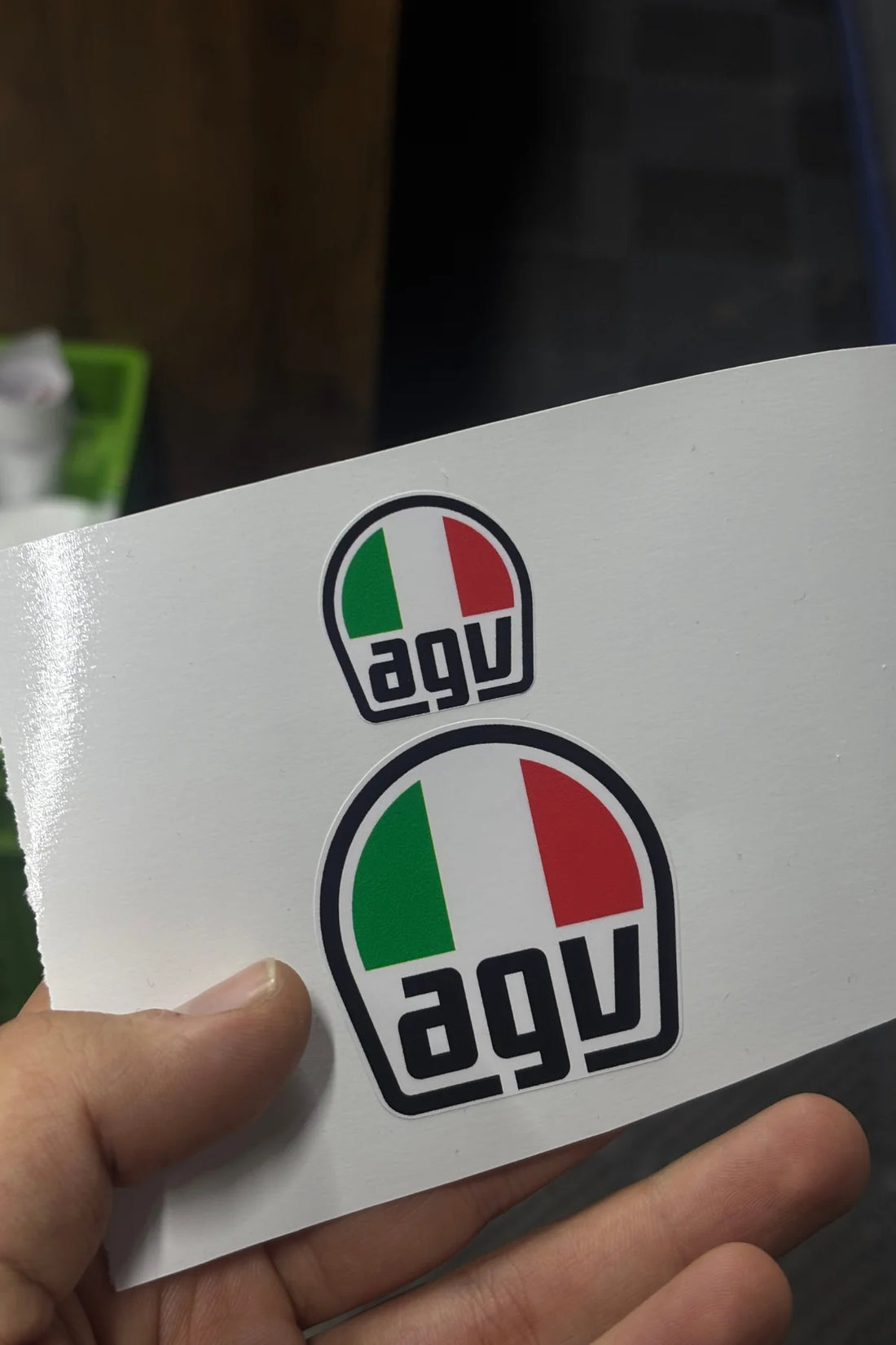 Kask için Birebir Boyutlarda AGV Kask Sticker (Ön ve Arka)