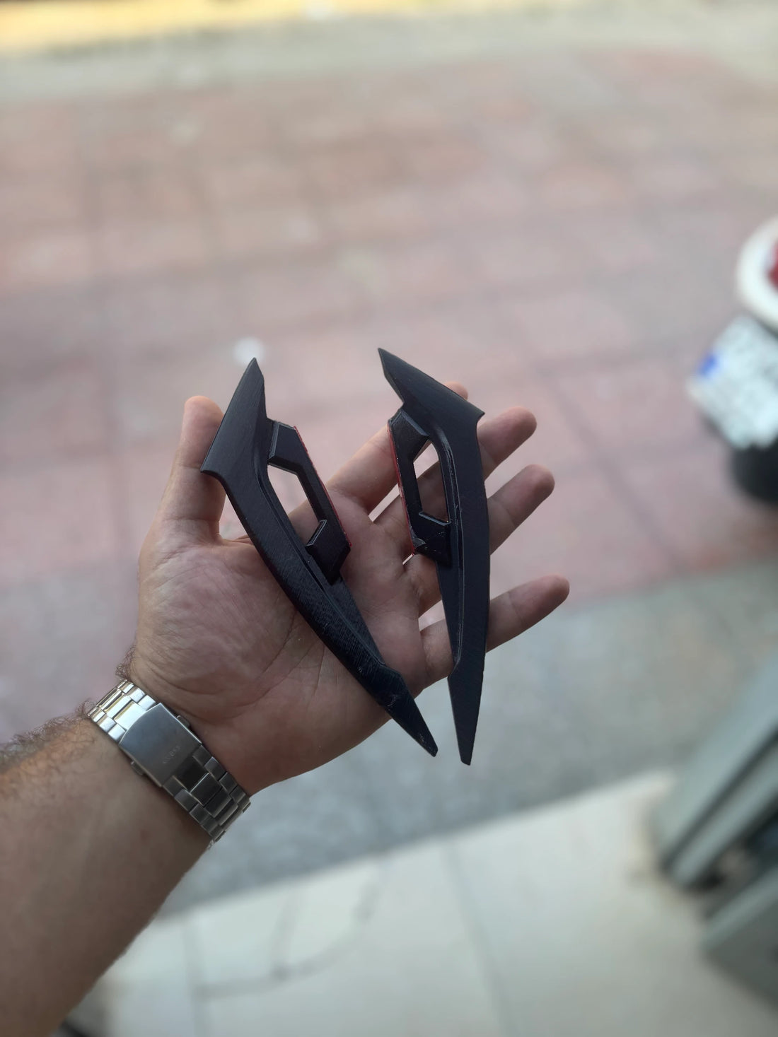 Motosiklet için Siyah Renk İnce Bıçak Yan Slider Kanat