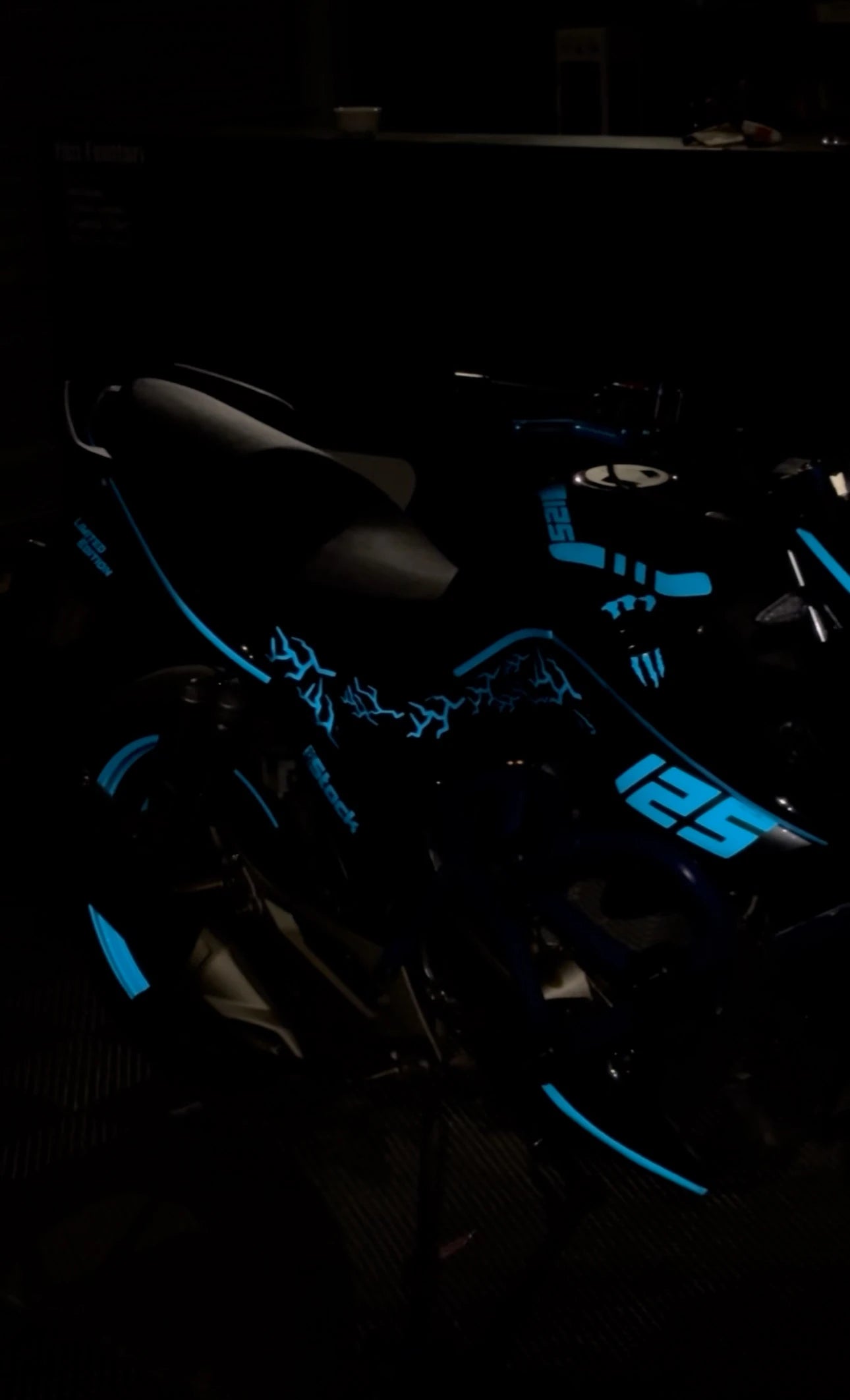 Mondial Drift-L için Reflektörlü Komple Mavi Sticker Seti