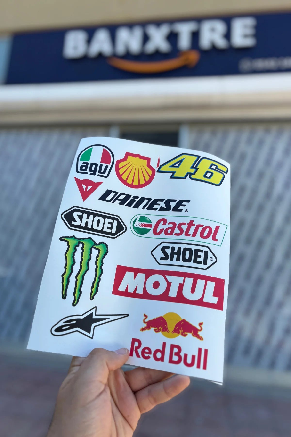 Motor ve Kask için Redbul Sponsor A4 Beyaz Sticker Pack (11 Parça)