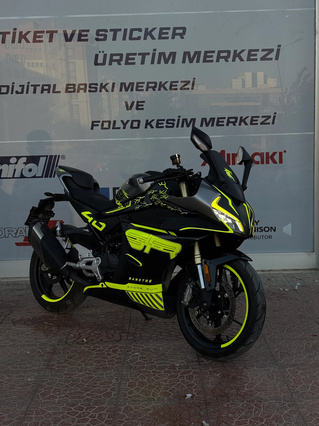 CFMOTO 450SR için Neon Sarı Komple Detay  Premium Kaplama Seti