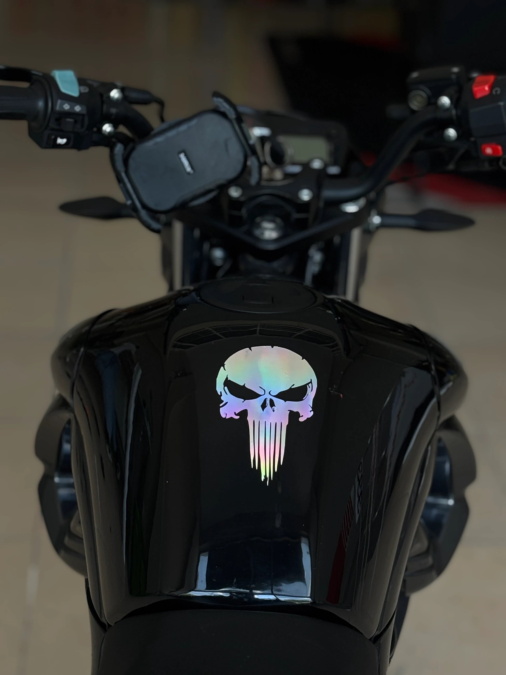 Motor ve Kask için Punisher Kuru Kafa Sticker Etiket (12CMx8CM)