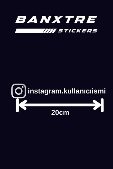 Motosiklet ve Kask için İnstagram Kullanıcı İsmi Beyaz Renk 20CM