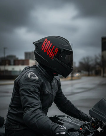 Kask için Gotik Yazı Tipiyle ROLL Yazılı Sticker Etiket (1 Adet )