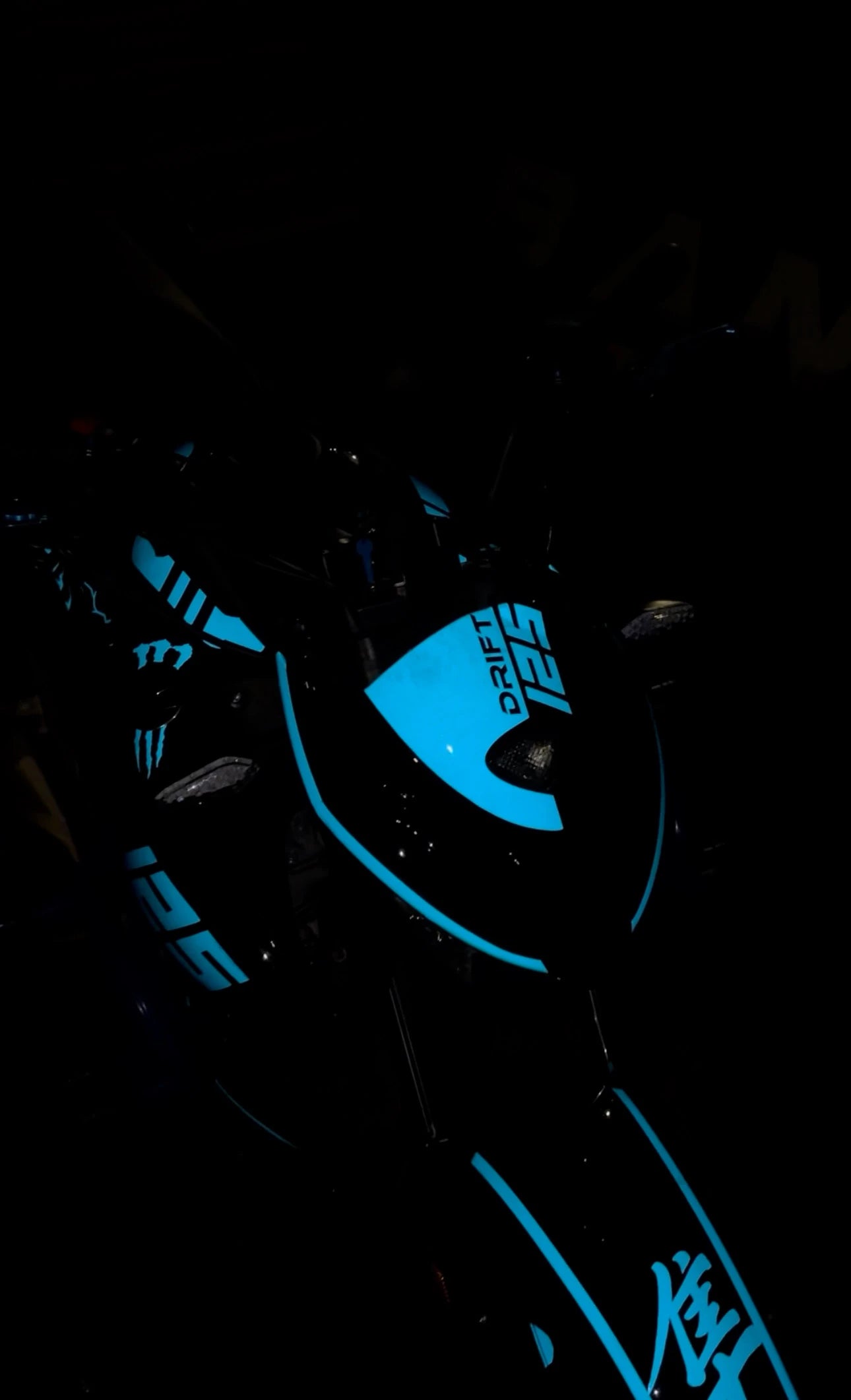 Mondial Drift-L için Reflektörlü Komple Mavi Sticker Seti