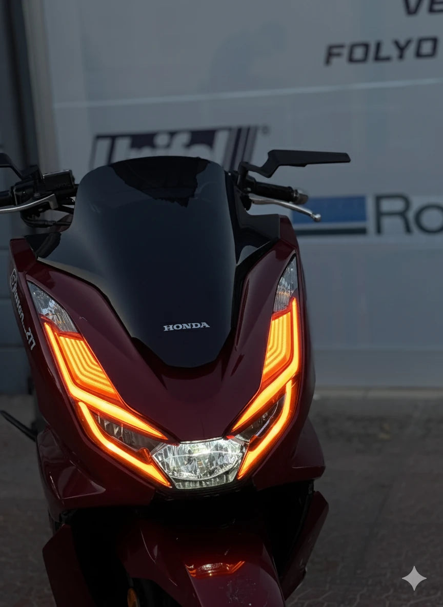 Honda PCX için Turuncu Renk Kalın Kesim Far Filmi Far Tasarım Sticker