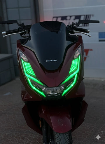 Honda PCX için Yeşil Renk Full Kaplamalı Far Tasarım Film Sticker