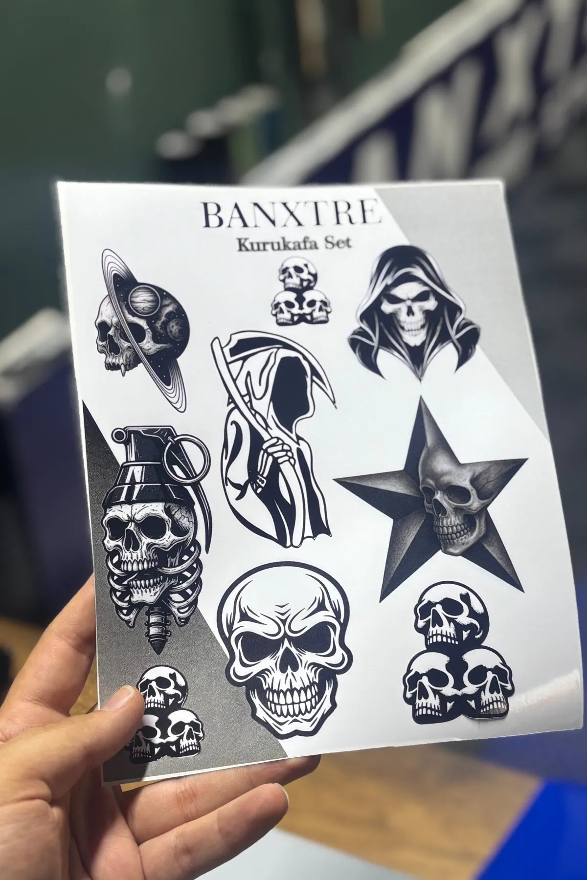 Motosiklet-Laptop ve Kask için Kurukafa A4 Sticker Pack