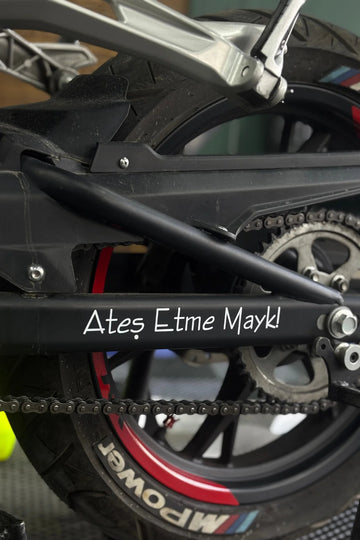 Motosiklet ve Kask için Beyaz Renk Ateş Etme Mark Sticker Etiket (20CM)