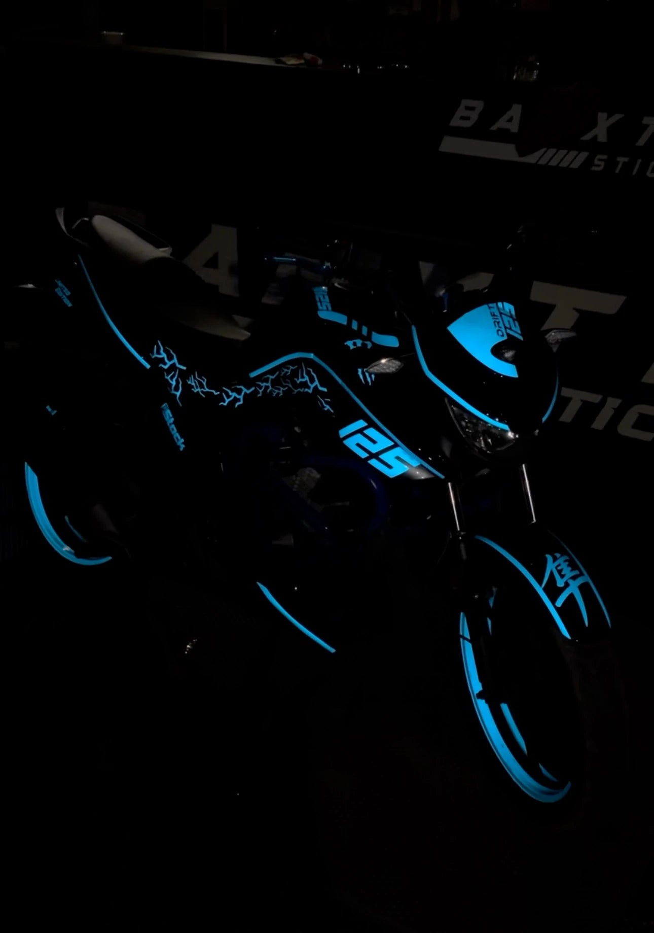 Mondial Drift-L için Reflektörlü Komple Mavi Sticker Seti