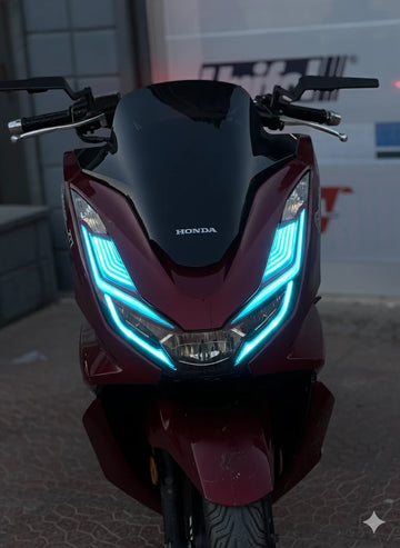 Honda PCX için Açık Mavi Far Tasarım Film Sticker Seti