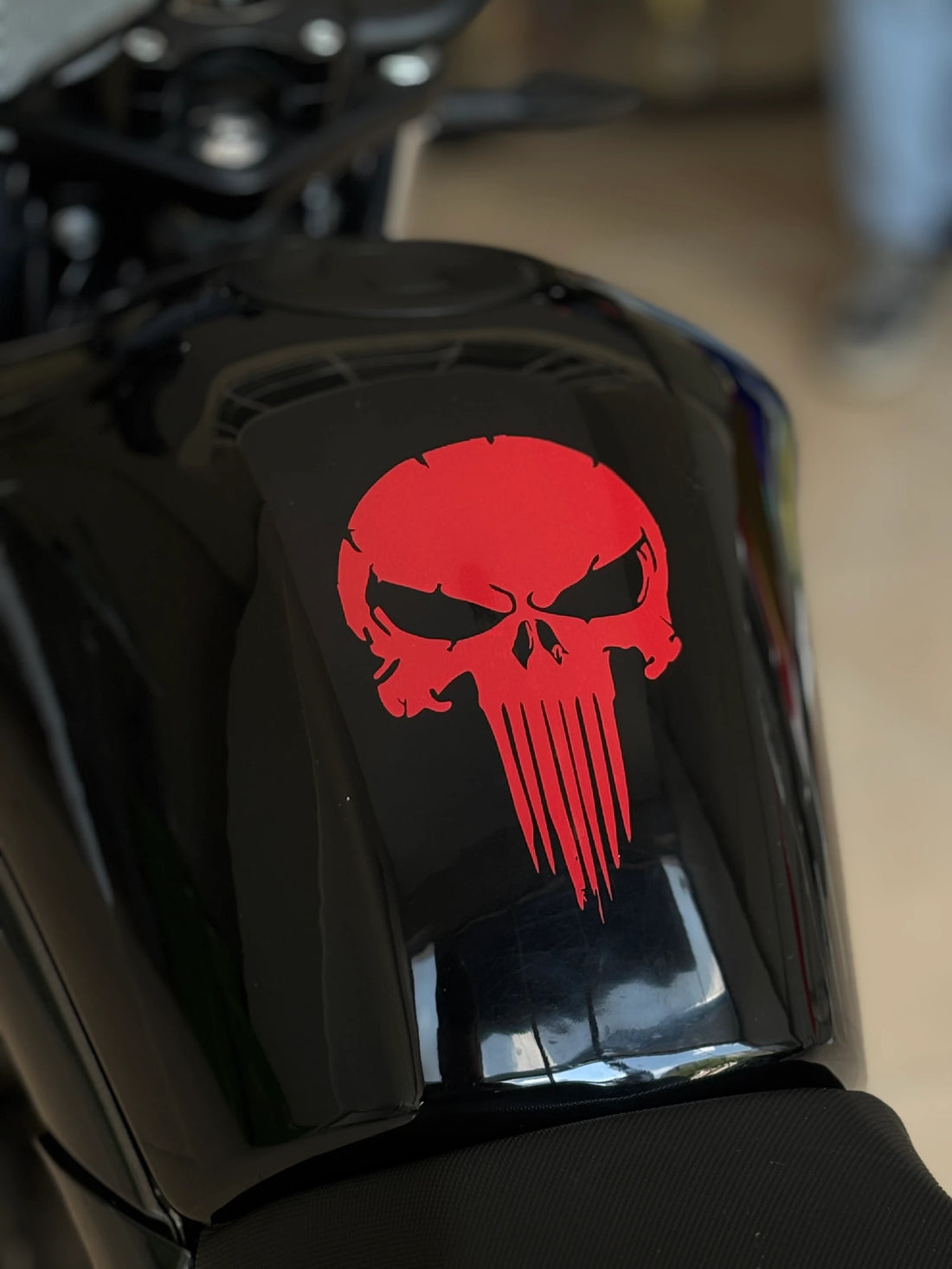 Motor ve Kask için Punisher Kuru Kafa Sticker Etiket (12CMx8CM)