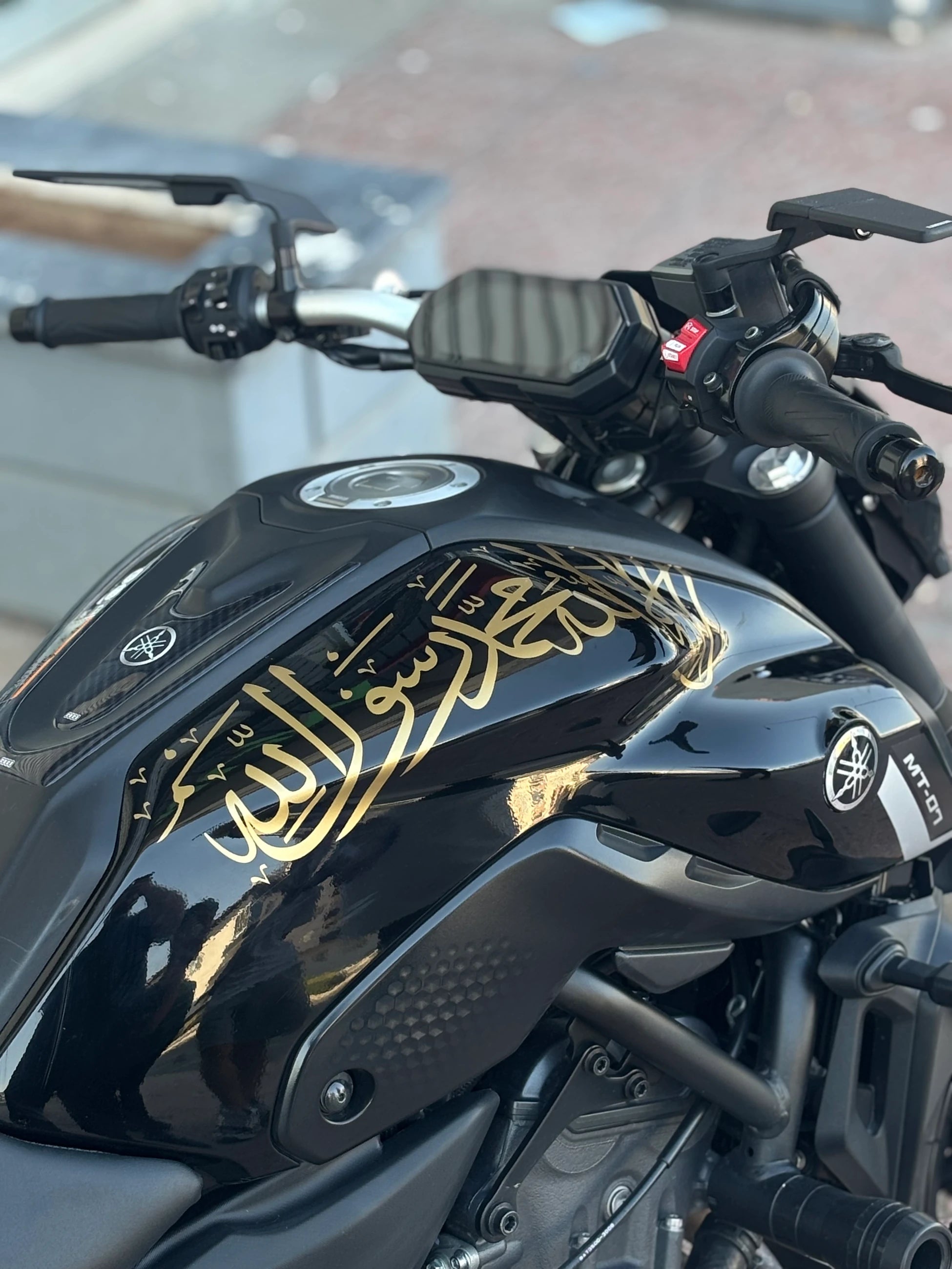 Motosiklet Deposu için Gold Renk Kelime-i Tevhid Sticker (40CMx10CM)