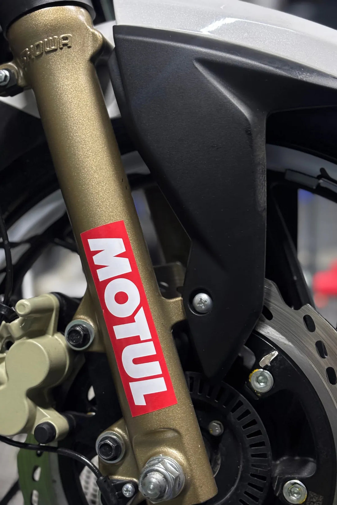 Motosiklet Ön Maşalar için Kırmızı-Beyaz Motul Sticker Etiket (2 Adet)