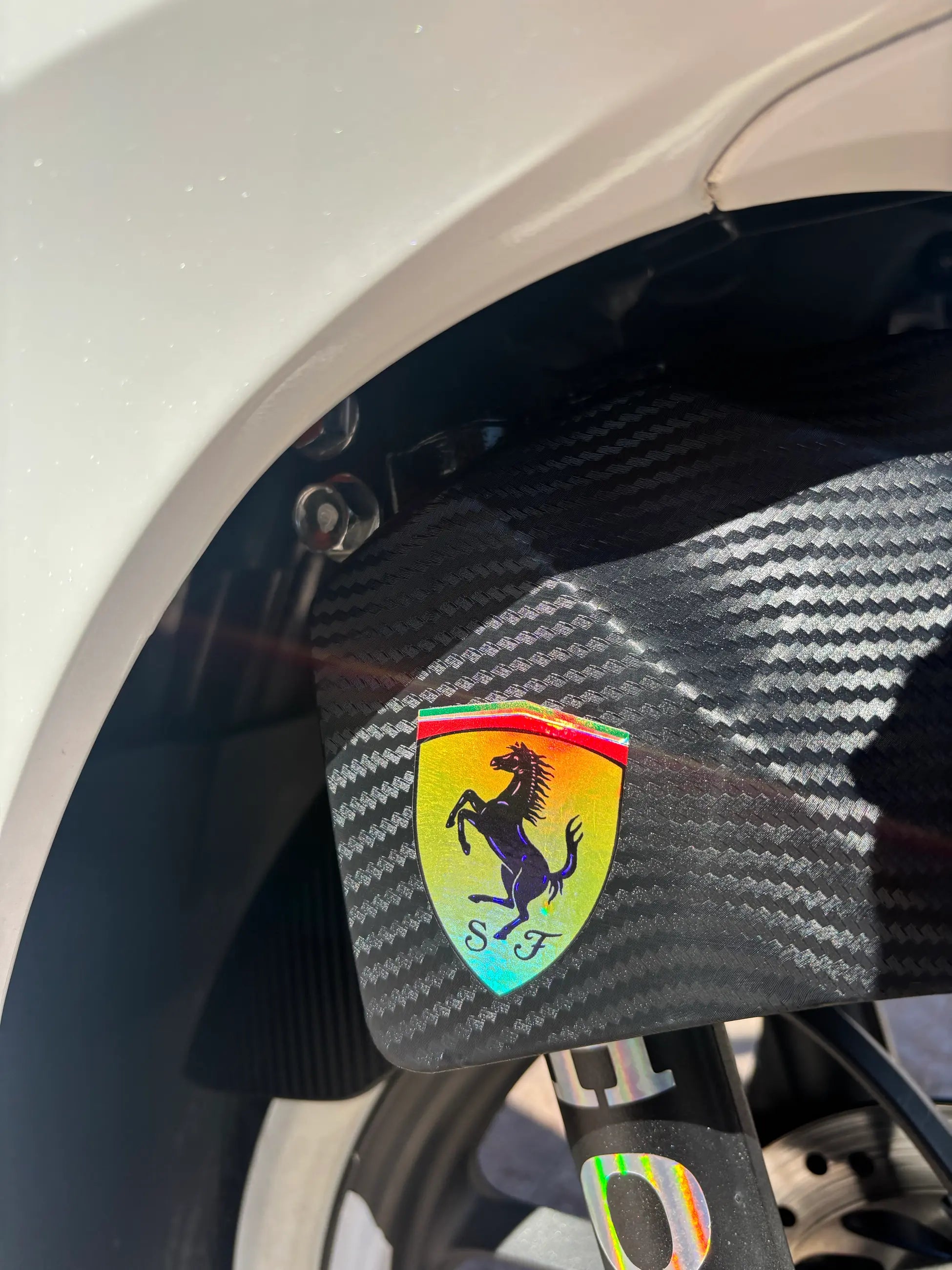 Motosiklet için Hologramlı Ferrari Sticker Etiket