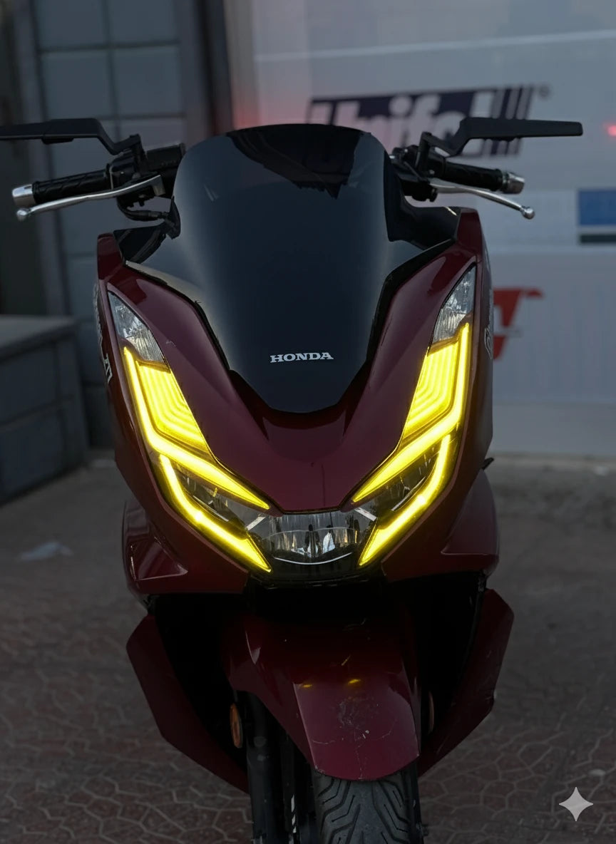 Honda PCX için Sarı Renk Full Kaplamalı Far Tasarım Film Sticker