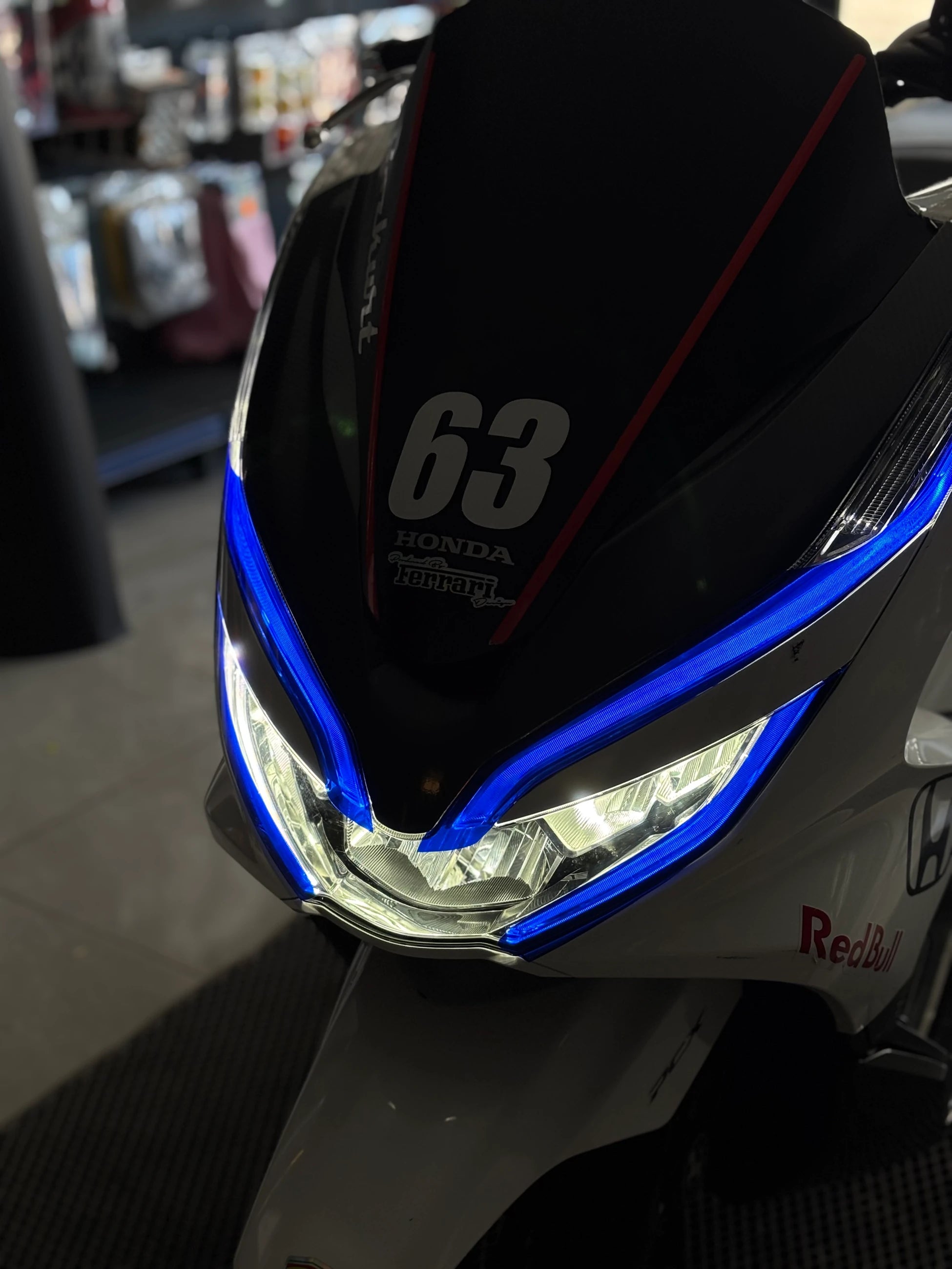 Honda PCX için Koyu Mavi Far Filmi Sticker Seti (2018-2019-2020 Yılları için)