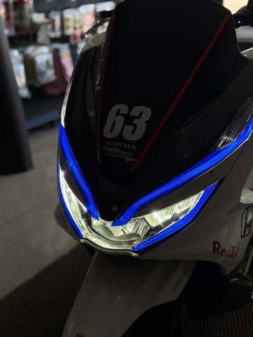 Honda PCX için Koyu Mavi Far Filmi Sticker Seti (2018-2019-2020 Yılları için)