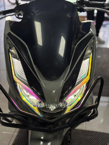 Honda PCX için Bukalemun Pembe-Sarı Far Filmi Sticker Etiket (2021-2024)
