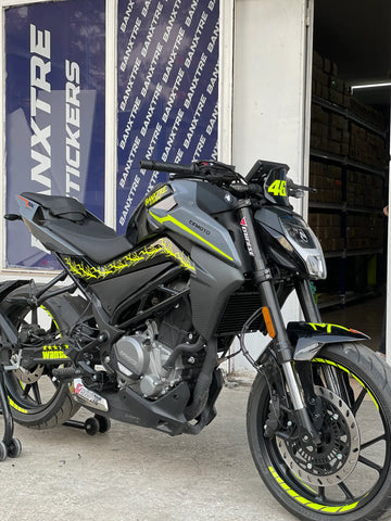 CFMOTO NK250 için Neon Sarı Sticker Seti 29 Parça