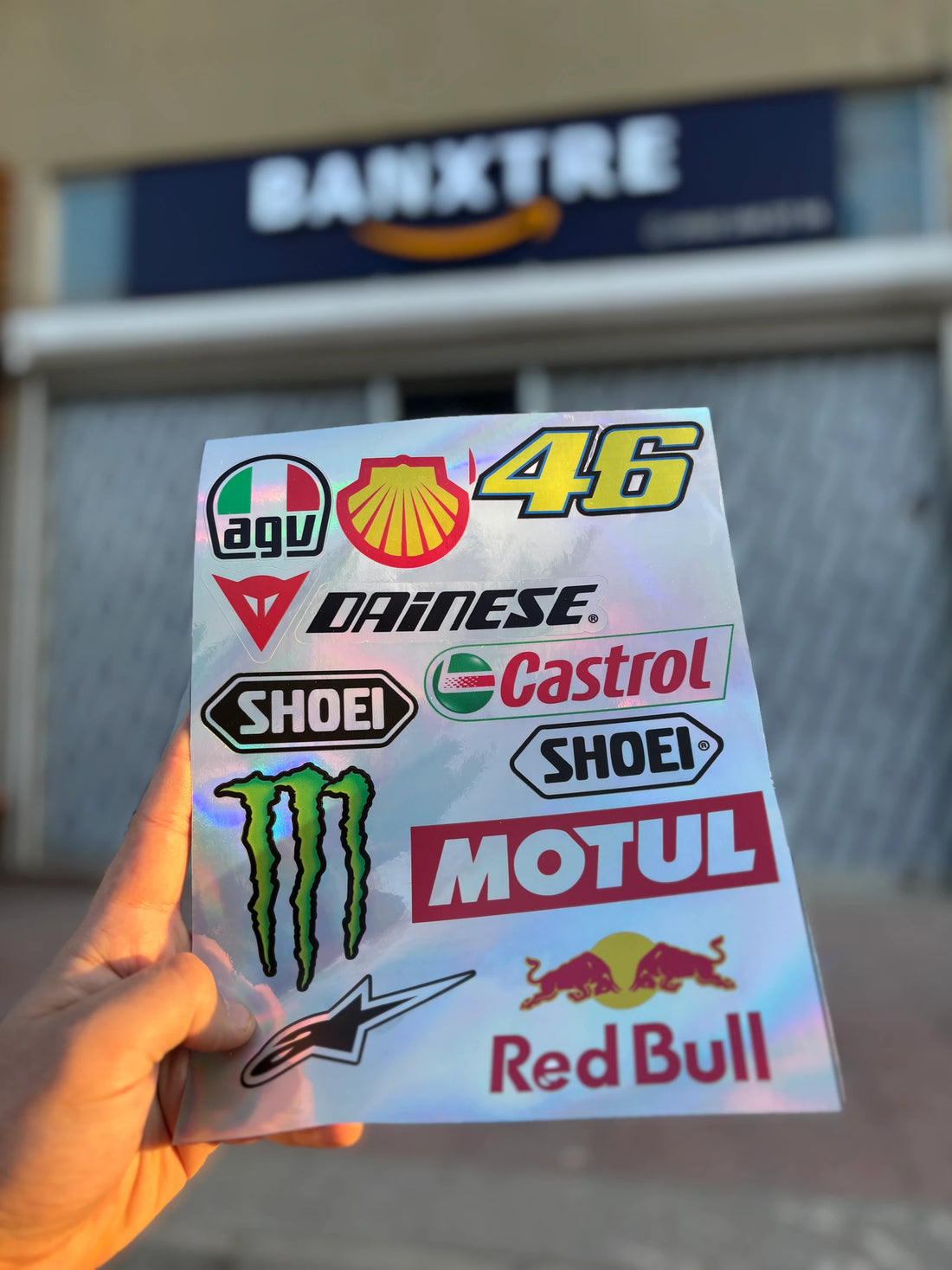 Motor ve Kask için Sponsorlu Markalar Hologramlı A4 Sticker Pack Seri (11 Sticker Tek Paket)