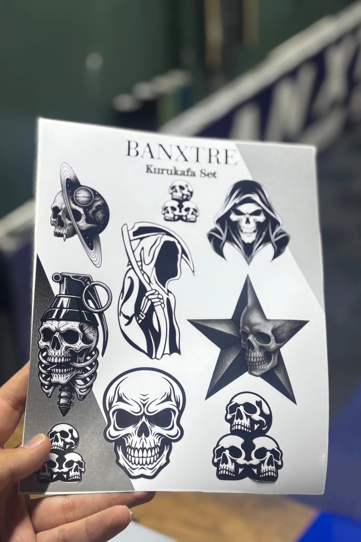 Motosiklet-Laptop ve Kask için Kurukafa A4 Sticker Pack