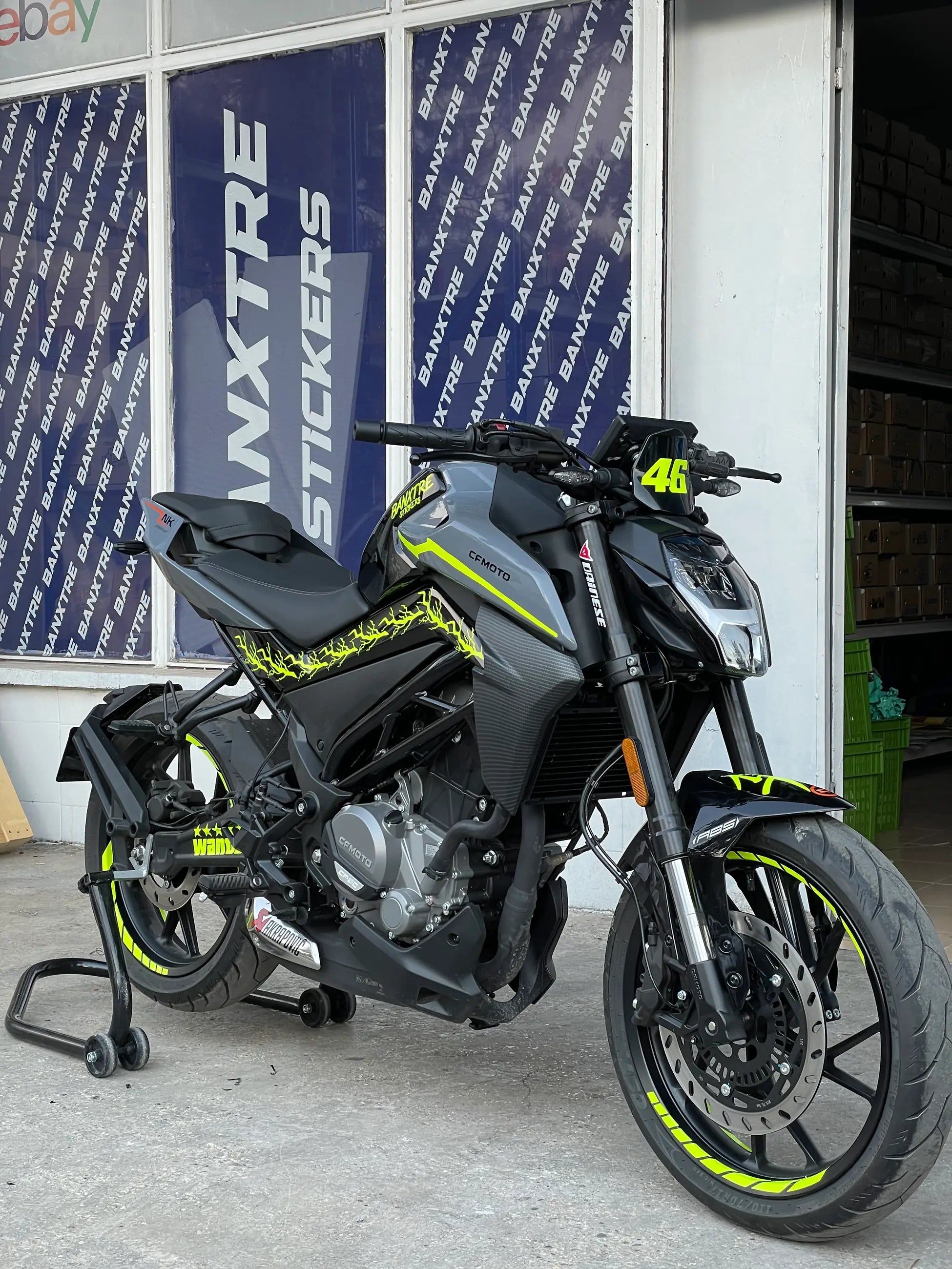 CFMOTO NK250 için Neon Sarı Sticker Seti 29 Parça