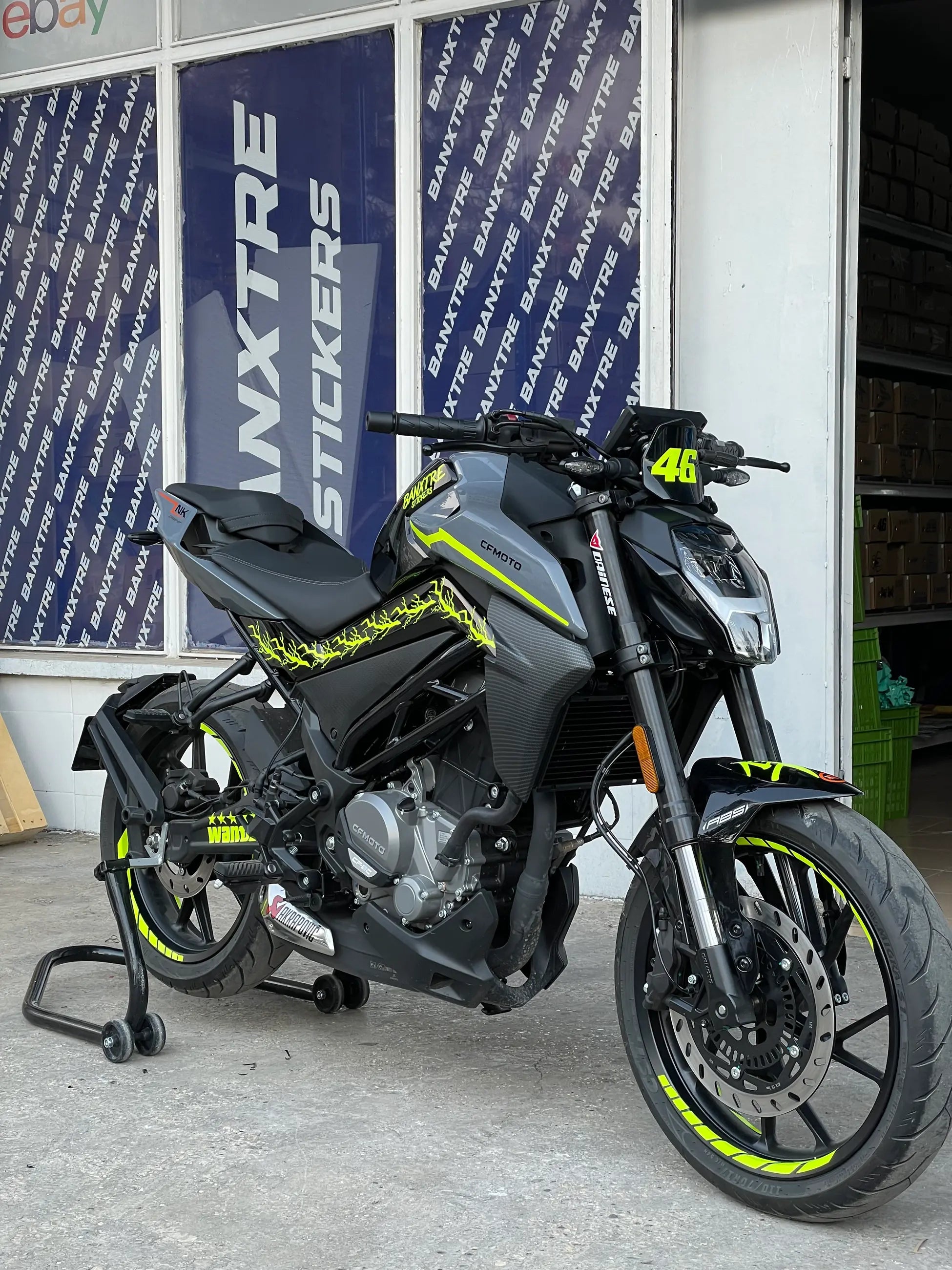 CFMOTO NK250 için Neon Sarı Sticker Seti 29 Parça